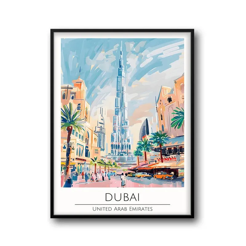 Vintage Dubai Framed Canvas Wall Painting media 5