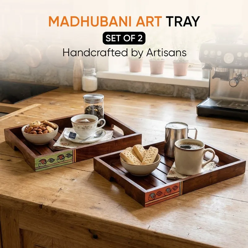 Veeyan Wooden Tray - Set Of Two media 4