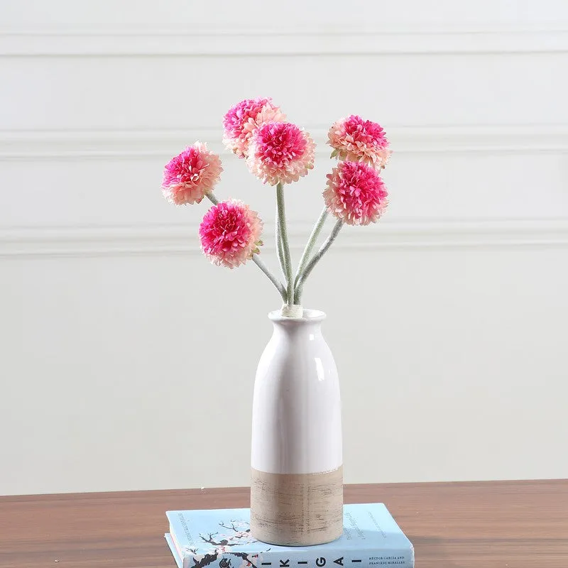 Pom Pom Artificial Flowers - Peach media 1