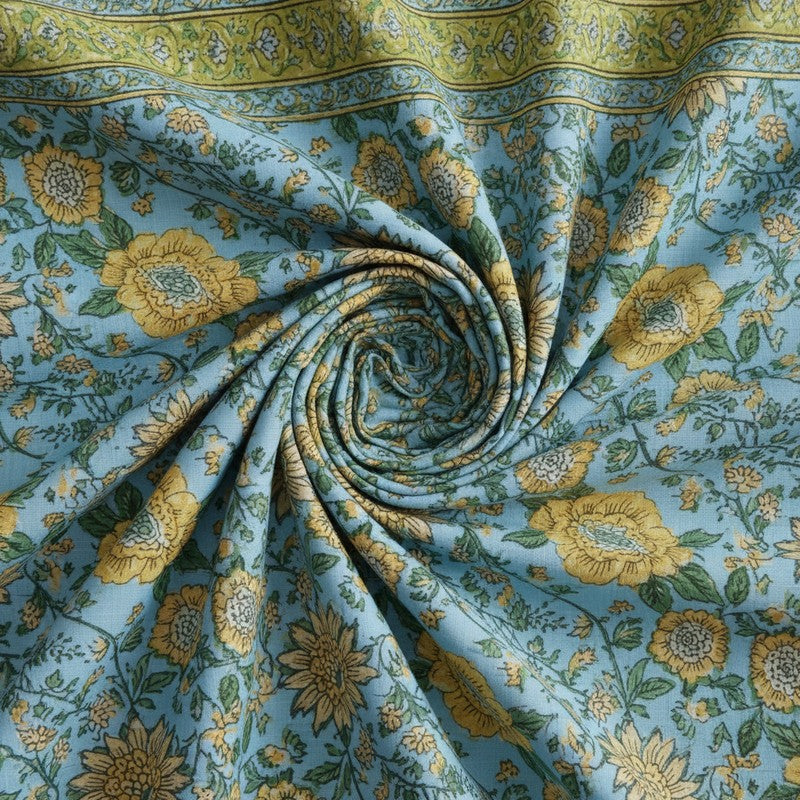 Alderidge Floral Printed Cotton Bedsheet (Yellow) - 120 TC media 5