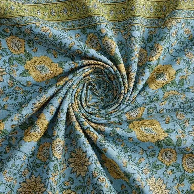 Alderidge Floral Printed Cotton Bedsheet (Yellow) - 120 TC media 5