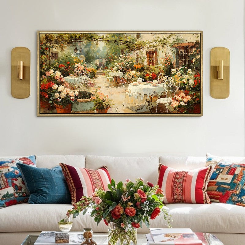 Sunlit European Patio Retreat Wall Art