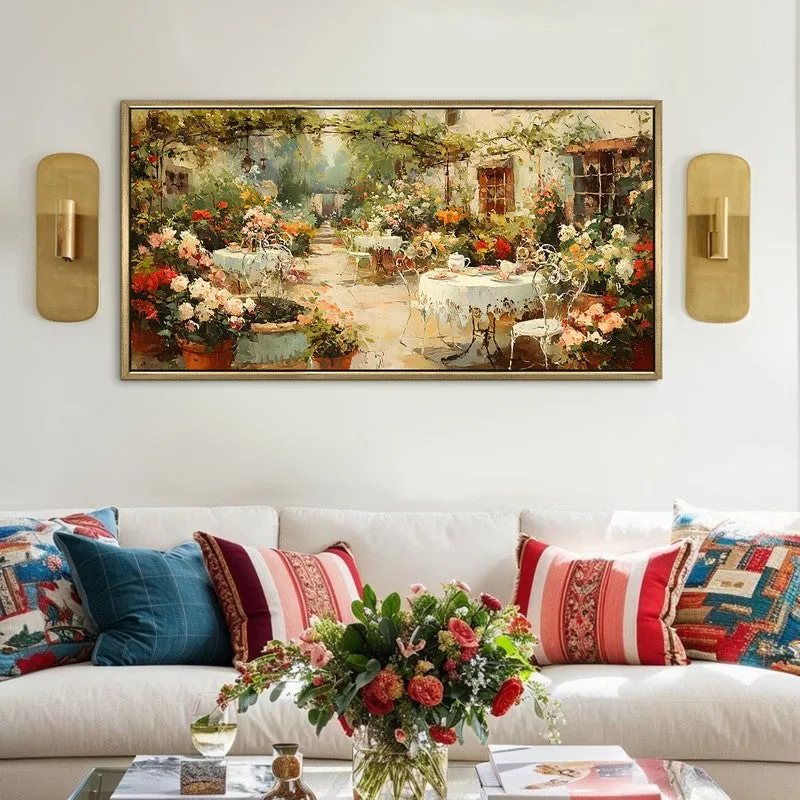 Sunlit European Patio Retreat Wall Art media 1