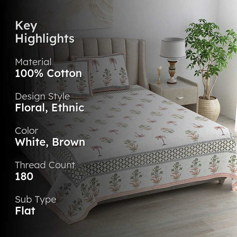 Dharitri Cotton Bedsheet (Peach) - 180 TC media 2