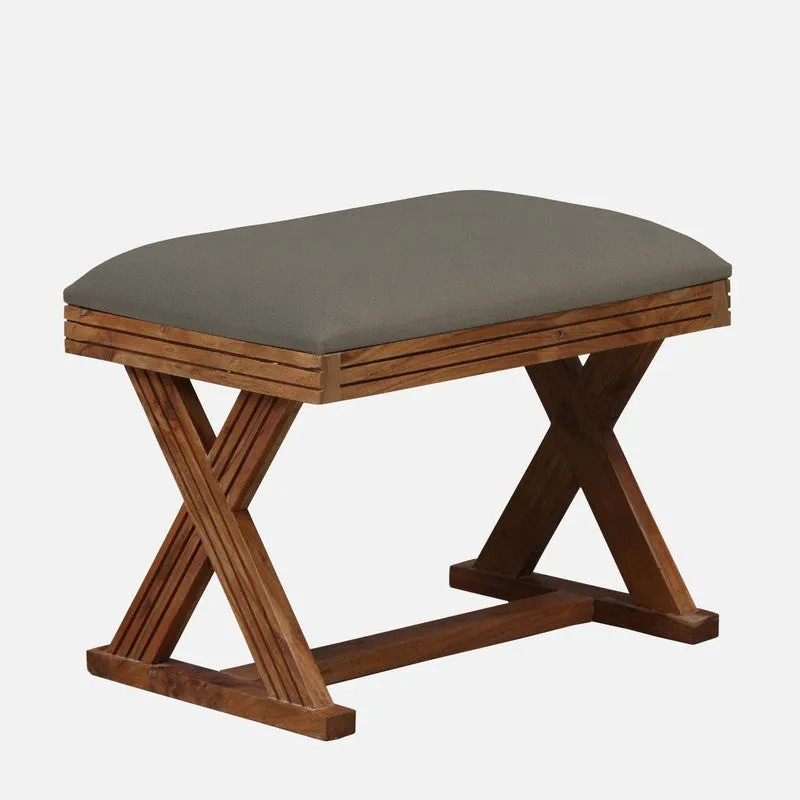 Versatile Sheesham Wood Ottomans & Pouffe - Grey media 4