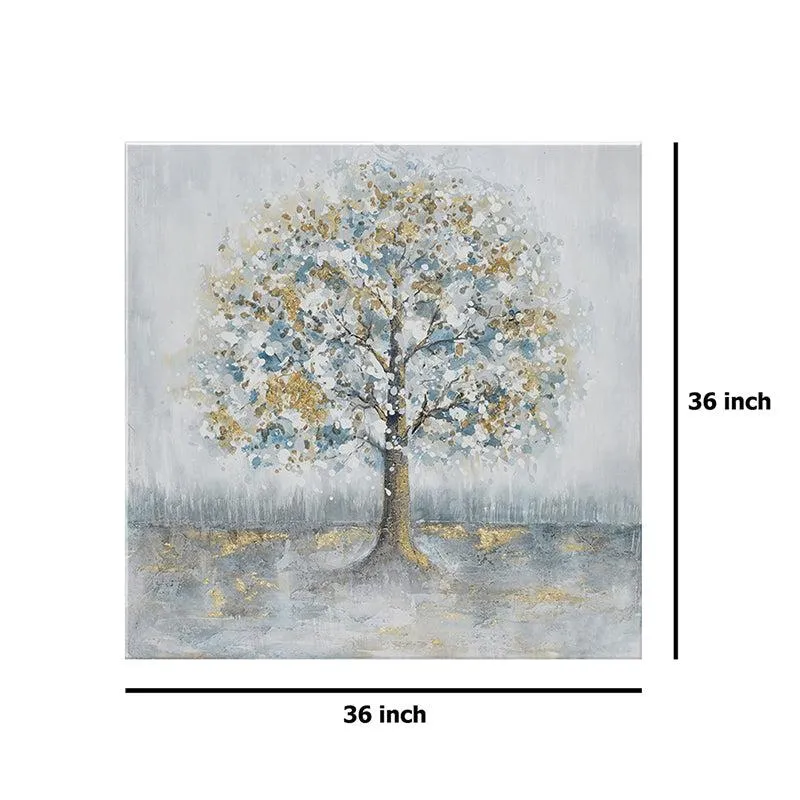 Tranquil Tree With White And Golden Foliage Wall Painting media 7