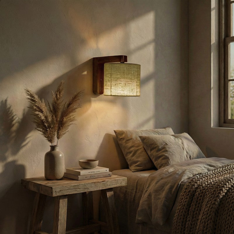 Plenaris Jute & Wooden Wall Lamp media 3