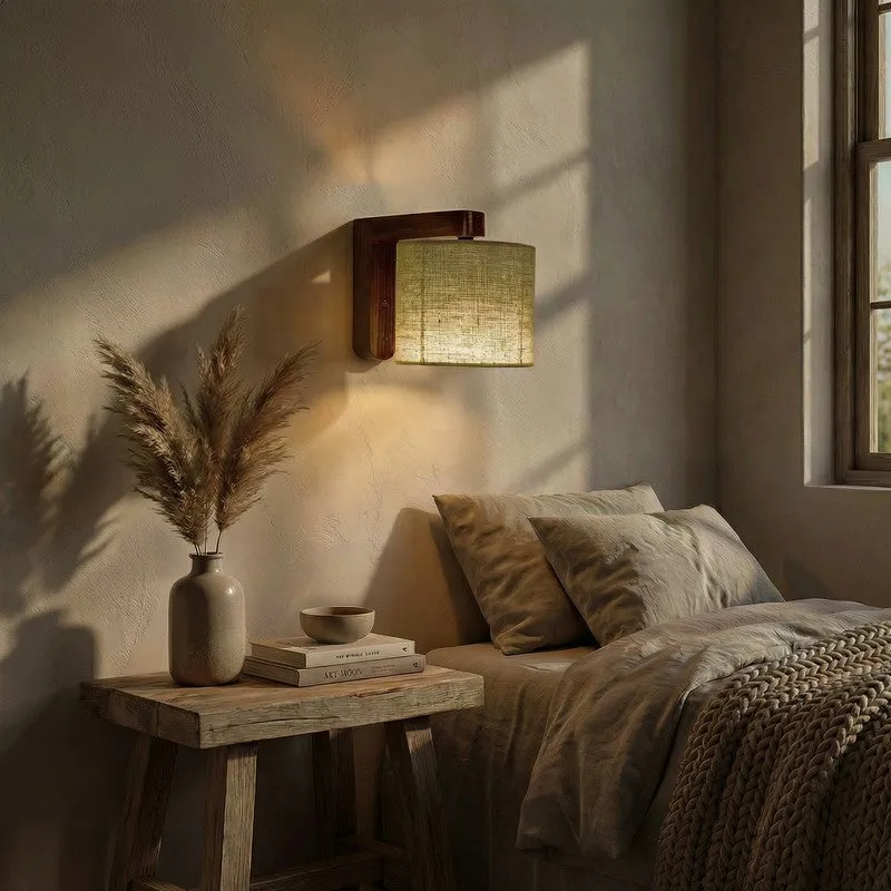 Plenaris Jute & Wooden Wall Lamp media 3