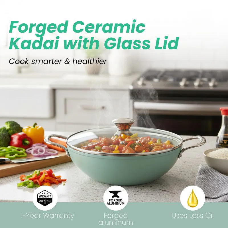 Salford SpiceForge Ceramic Kadhai With Lid- 3200 mL media 4