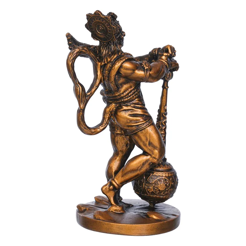 Standing Lord Hanuman Idol - Gold media 6