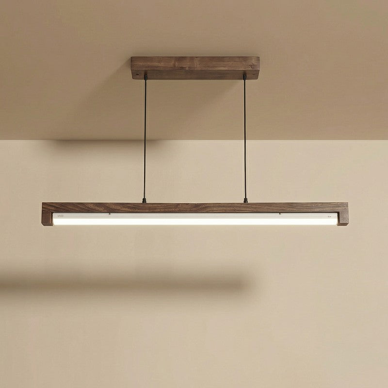 Grazia Linear LED Wooden Ceiling Lamp - Brown media 6