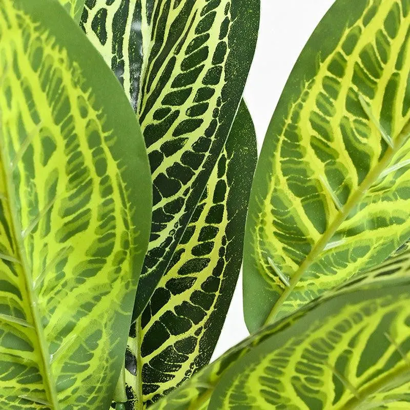 Faux Artificial Croton Plant With Black Plastic Pot - 71 cm (2.3 ft) media 4
