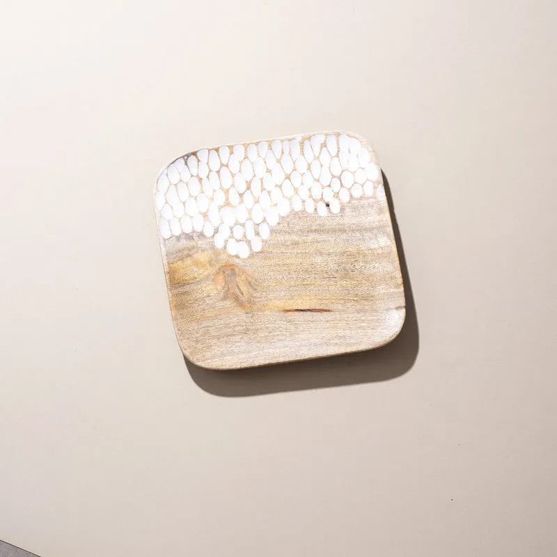 Dot Whimsy Handcrafted Mango Wood Platter media 3