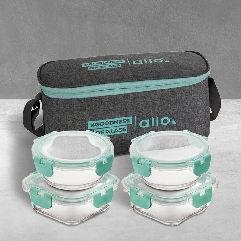 Sniblo Leak Proof Glass Lunch Box with Bag- Set of Four media 4