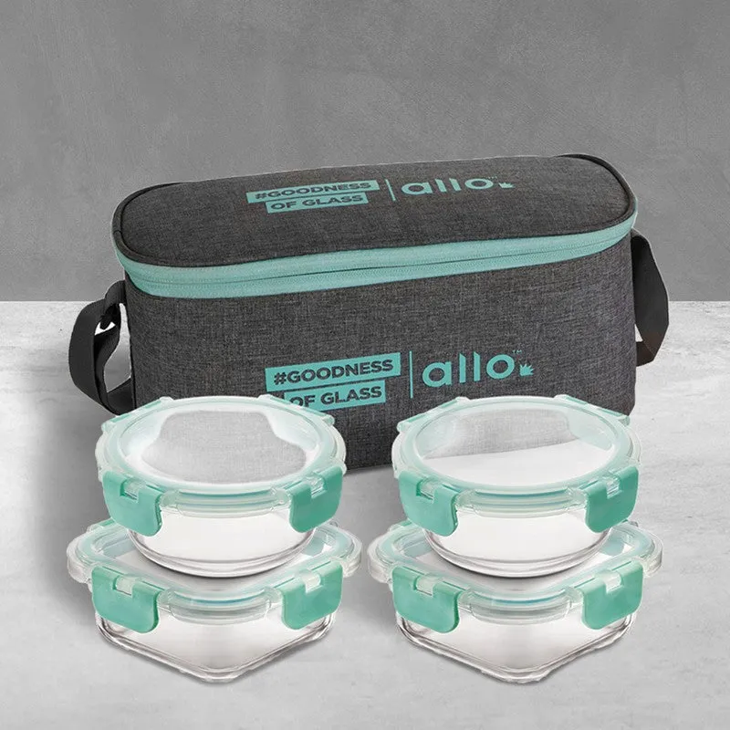 Sniblo Leak Proof Glass Lunch Box with Bag- Set of Four media 4