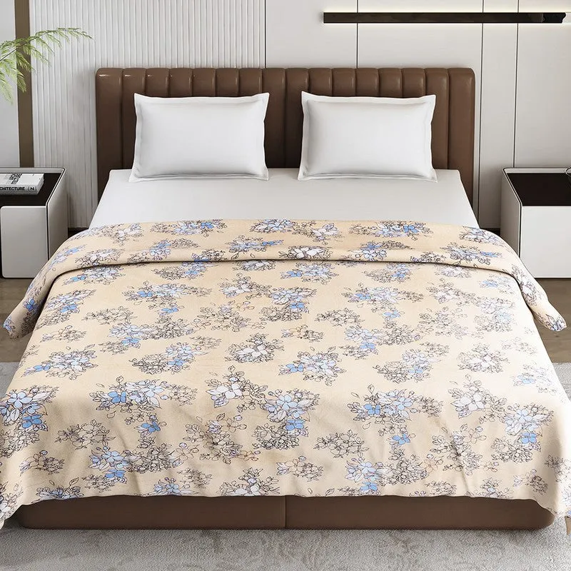 Monte Carlo Bluemora Floral Print Polyester Blanket (Peach) - 210 GSM media 3