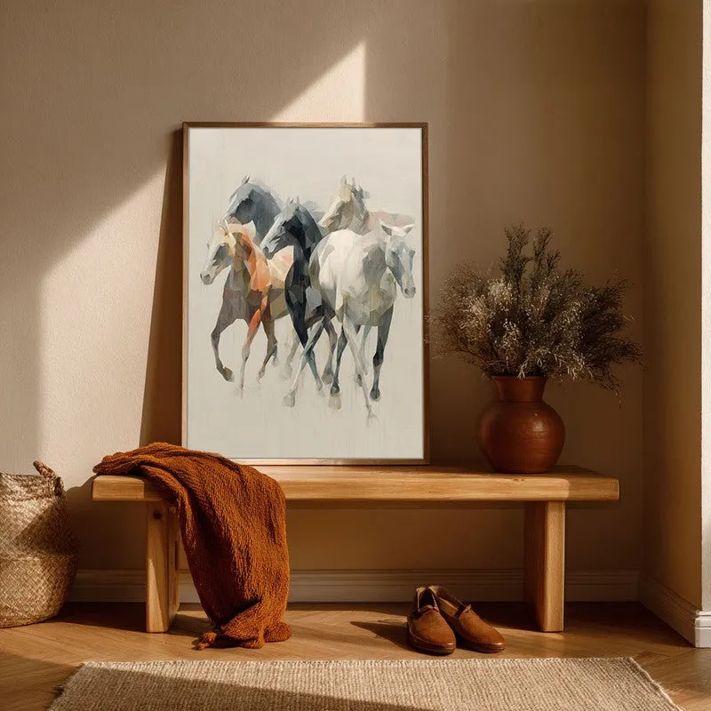 Horse of the Wind Wall Painting With Brown Frame media 6
