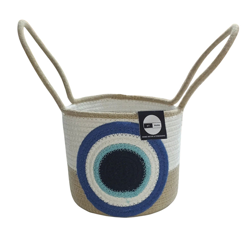 Evil Eye Cotton Storage Basket With Handle media 5