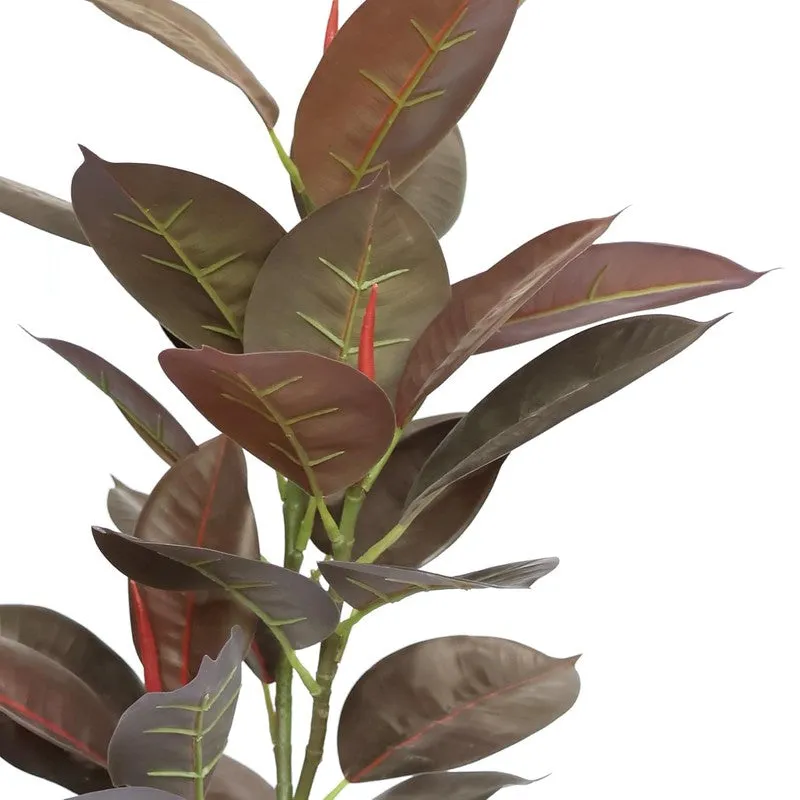 CozyFlora Artificial Rubber Plant With Black Plastic Pot - 2.5 Feet media 6