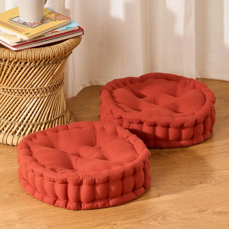 Aidan Floor Cushion (Terracotta Brown) - Set Of Two media 1