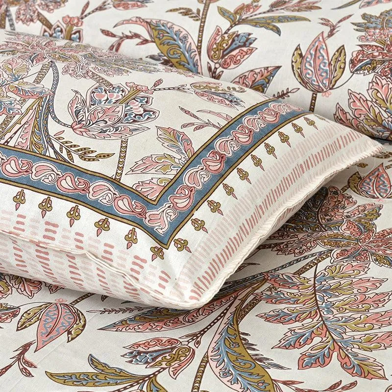 Mohitaa Printed Cotton Bedsheet (Pink) - 160 TC media 3