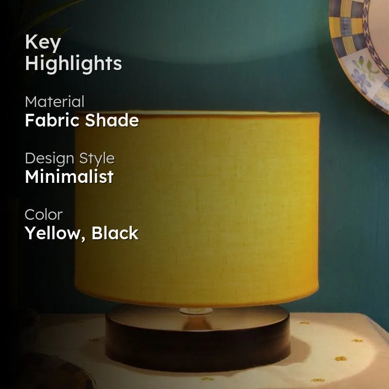 Dum Dum Fabric Table Lamp - Yellow,Black - 2