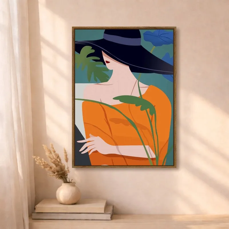 Abstract Nari Canvas Wall Art With Frame media 4