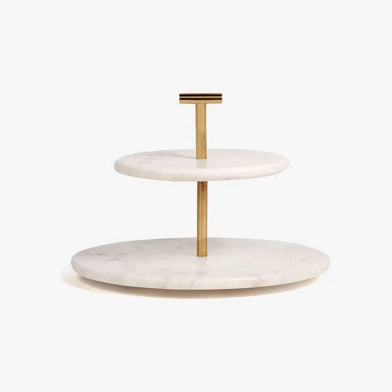 Orange Tree Damas Two Tier Cake Stand (Marble,Metal) media 3