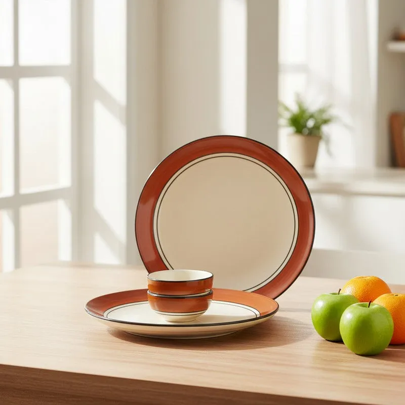 Terra Muse Viro Ceramic Dinner Set (Brown) - 4 Piece Set media 1