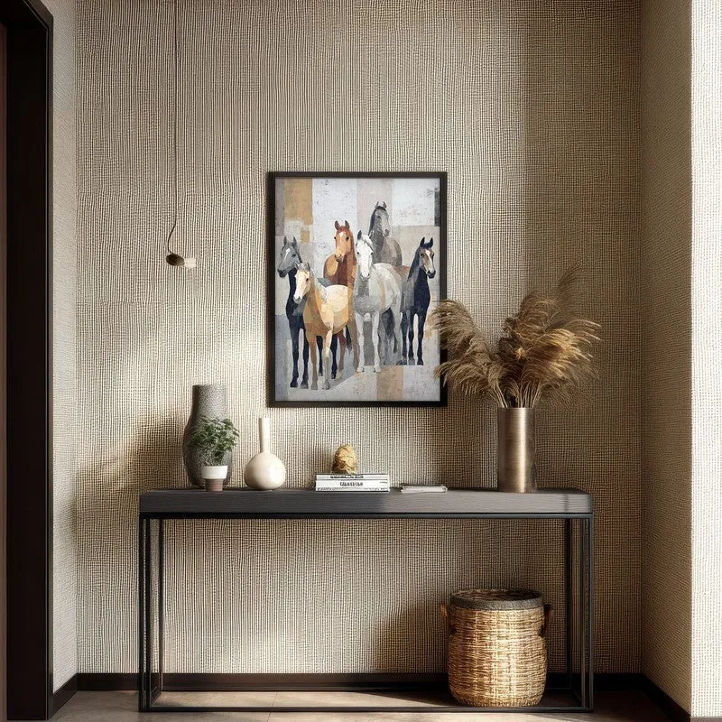 Stylized Horse Painting With Black Frame media 7