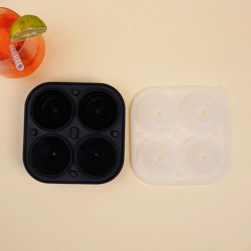 Rose Trio Silicone 4-Cube Ice Mould - Black media 4