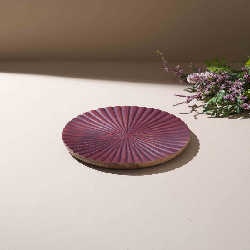 Opulence Handcrafted Mango Wood Platter - Plum