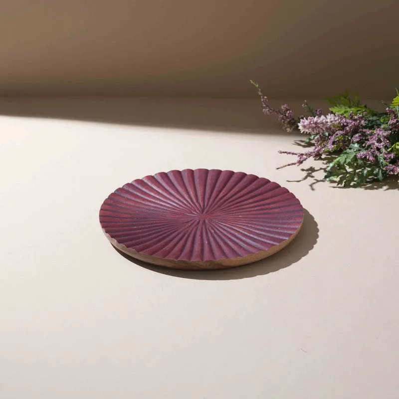 Opulence Handcrafted Mango Wood Platter - Plum media 1
