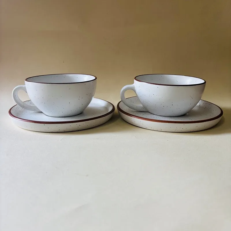 Ceramic Cup & Saucer (White/240 mL Each) - Set of Two media 7
