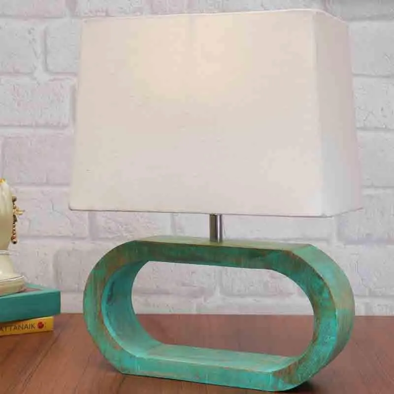 Day Dream Fabric Table Lamp - White,Blue media 1