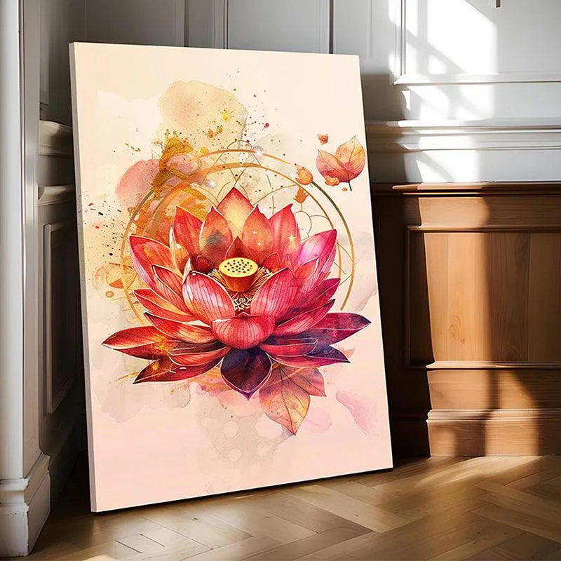 Cosmic Kamalam Canvas Traditional Wall Art media 3