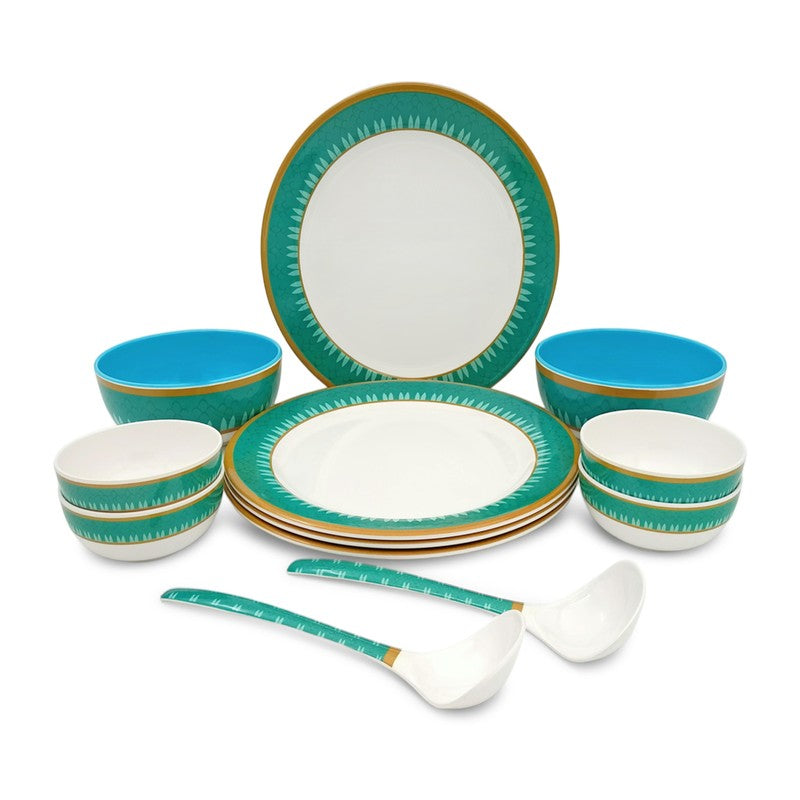 Aqua Charm Melamine Dinner Set - Twelve Piece Set media 3