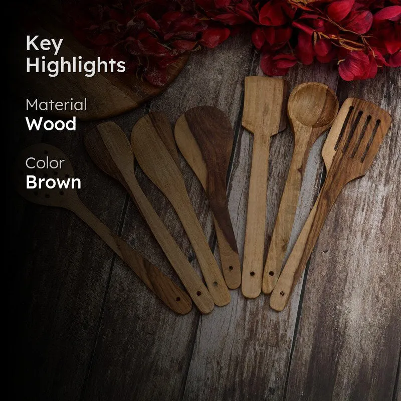 Rowena Wood Kitchen Utensil Set - Seven Piece Set media 2