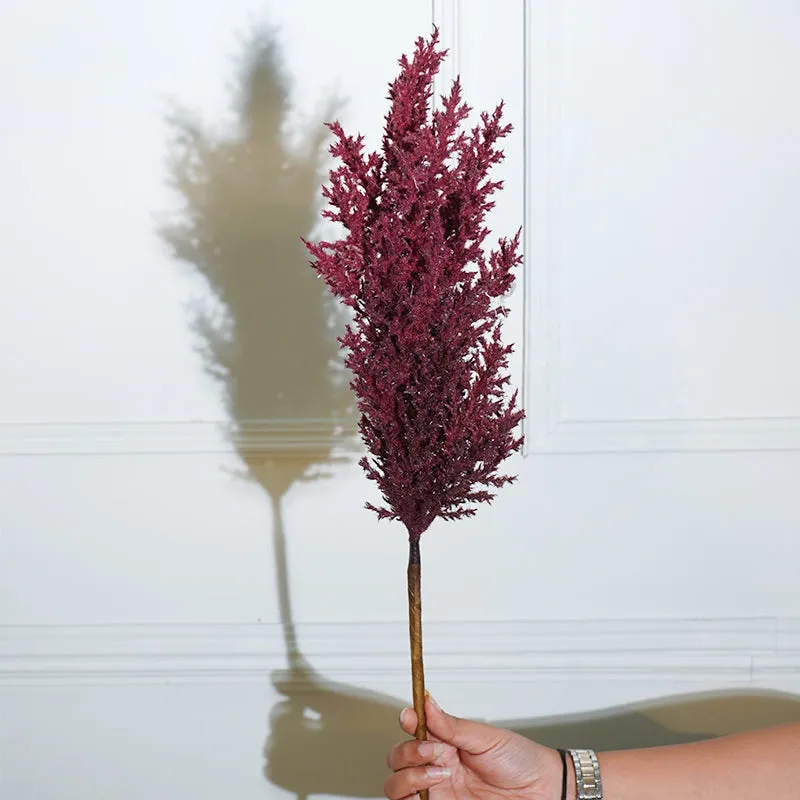 Faux Sabina Millet Grass Flower Stick (Maroon) - 36 CM media 3