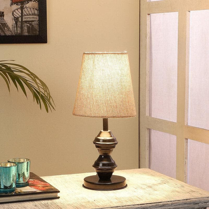 Bria Idony Fabric Table Lamp - Beige,Brown