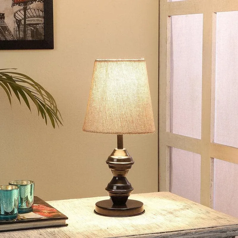 Bria Idony Fabric Table Lamp - Beige,Brown media 1