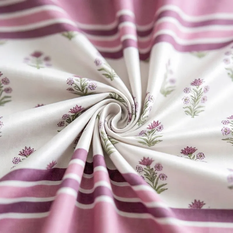 Imara Flora Cotton Bedsheet (Purple) - 144 TC media 5