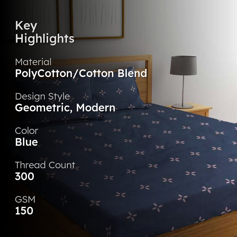 Star Fleur Printed Bedsheet - 150 GSM media 2