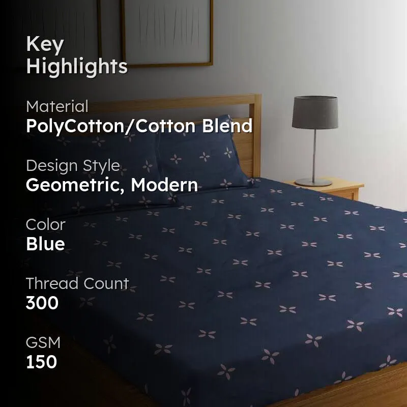 Star Fleur Printed Bedsheet - 150 GSM media 2