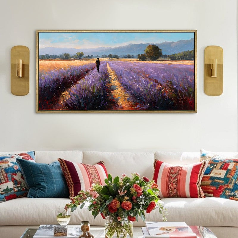 Lavender Whispers Canvas Wall Painting With Frame