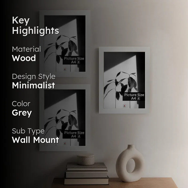 Arabella Wooden Photo Frame (Grey) - Set of Three media 2