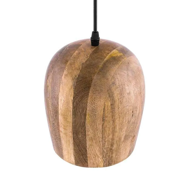 Farmhouse Bell Wooden Ceiling Lamp media 5