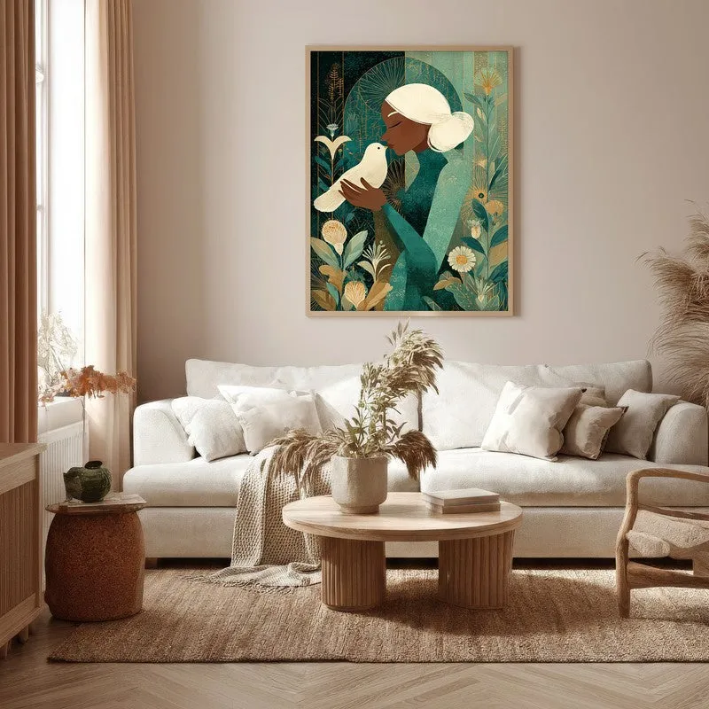 Dovelisse Canvas Wall Painting - Brown Frame media 5