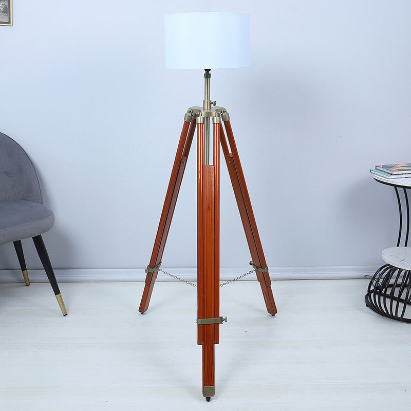 Lucciola Solid Tripod Floor Lamp - Brown & White media 2