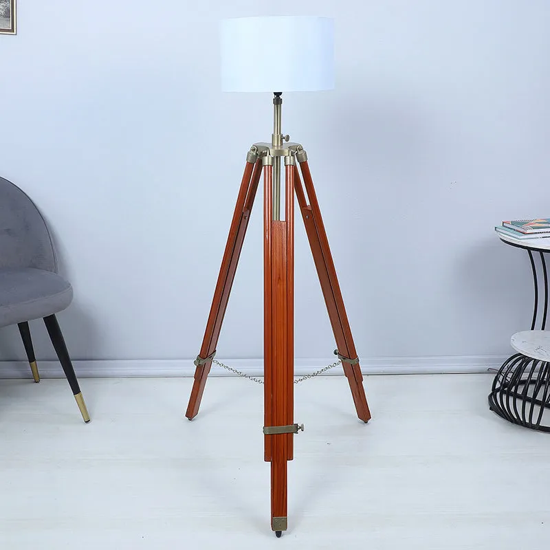 Lucciola Solid Tripod Floor Lamp - Brown & White media 2